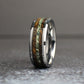 Moss Agate and Bocote Wedding Ring