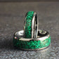 Malachite wedding band set