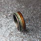 Rose Gold ring with Moss Agate and Koa Wood