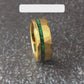 Malachite Ring with Gold, Gold Hammered Ring with Malachite, Men's Malachite Ring, 8mm wide Ring, Men's Wedding Band, Malachite Ring for Men